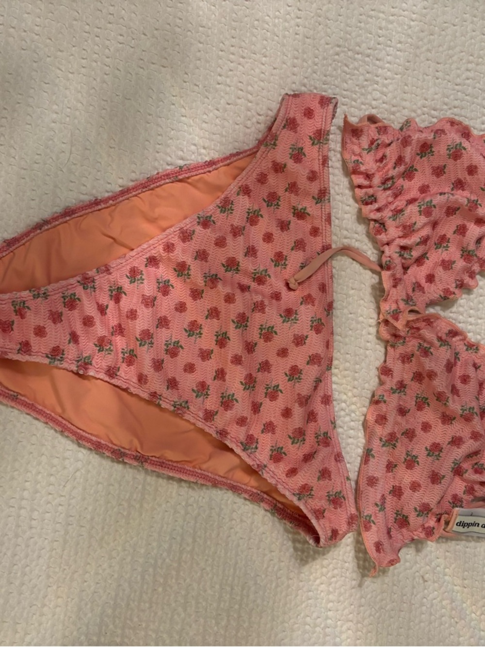 Dippin Daisys Pink rosette Print Bikini Set - Two Piece Swimwear